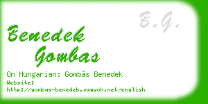 benedek gombas business card